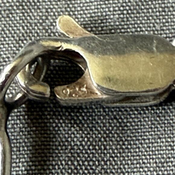 Sterling Silver Bracelet MCM Style Open Links & Filigree Squares 7.25 inches - Picture 6 of 8